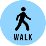 walk icon light blue