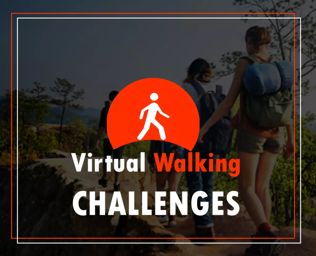 virtual walking challenges button