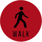 walk icon red